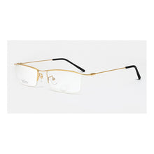Load image into Gallery viewer, Browline Half Rim Titanium Metal Glasses Frame for Men Eyeglasses Cool Optical Eyewear Man Spectacles Prescription Frame