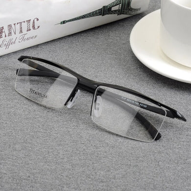 Browline Half Rim Titanium Metal Glasses Frame for Men Eyeglasses Cool Optical Eyewear Man Spectacles Prescription Frame