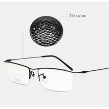 Load image into Gallery viewer, Browline Half Rim Titanium Metal Glasses Frame for Men Eyeglasses Cool Optical Eyewear Man Spectacles Prescription Frame