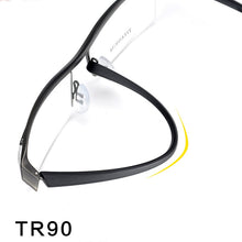 Load image into Gallery viewer, Browline Half Rim Titanium Metal Glasses Frame for Men Eyeglasses Cool Optical Eyewear Man Spectacles Prescription Frame