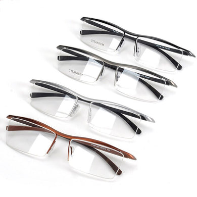 Browline Half Rim Titanium Metal Glasses Frame for Men Eyeglasses Cool Optical Eyewear Man Spectacles Prescription Frame