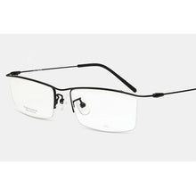 Load image into Gallery viewer, Browline Half Rim Titanium Metal Glasses Frame for Men Eyeglasses Cool Optical Eyewear Man Spectacles Prescription Frame