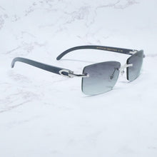 Load image into Gallery viewer, Buffalo Horn Sunglasses Carter Rimless Square  Designer White Black Buffs Sun Glasses Trendy Eyewear gafas de sol hombre