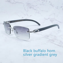 Load image into Gallery viewer, Buffalo Horn Sunglasses Carter Rimless Square  Designer White Black Buffs Sun Glasses Trendy Eyewear gafas de sol hombre