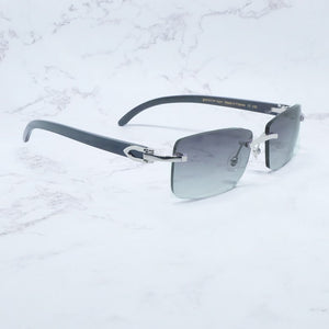 Buffalo Horn Sunglasses Carter Rimless Square  Designer White Black Buffs Sun Glasses Trendy Eyewear gafas de sol hombre