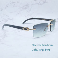 Load image into Gallery viewer, Buffalo Horn Sunglasses Carter Rimless Square  Designer White Black Buffs Sun Glasses Trendy Eyewear gafas de sol hombre