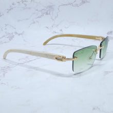 Load image into Gallery viewer, Buffalo Horn Sunglasses Carter Rimless Square  Designer White Black Buffs Sun Glasses Trendy Eyewear gafas de sol hombre