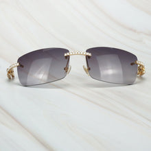 Load image into Gallery viewer, Buffalo Horn Sunglasses Men for Fishing Designer Diamond Sunglasses Women Gafas De Sol Hombre Luxury Rimless Shades For Women