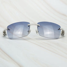 Load image into Gallery viewer, Buffalo Horn Sunglasses Men for Fishing Designer Diamond Sunglasses Women Gafas De Sol Hombre Luxury Rimless Shades For Women