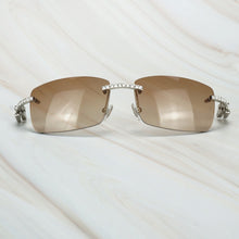 Load image into Gallery viewer, Buffalo Horn Sunglasses Men for Fishing Designer Diamond Sunglasses Women Gafas De Sol Hombre Luxury Rimless Shades For Women