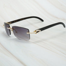 Load image into Gallery viewer, Buffalo Horn Sunglasses Men for Fishing Designer Diamond Sunglasses Women Gafas De Sol Hombre Luxury Rimless Shades For Women