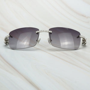 Buffalo Horn Sunglasses Men for Fishing Designer Diamond Sunglasses Women Gafas De Sol Hombre Luxury Rimless Shades For Women