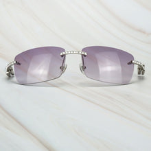 Load image into Gallery viewer, Buffalo Horn Sunglasses Men for Fishing Designer Diamond Sunglasses Women Gafas De Sol Hombre Luxury Rimless Shades For Women