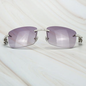 Buffalo Horn Sunglasses Men for Fishing Designer Diamond Sunglasses Women Gafas De Sol Hombre Luxury Rimless Shades For Women