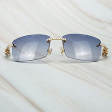 Load image into Gallery viewer, Buffalo Horn Sunglasses Men for Fishing Designer Diamond Sunglasses Women Gafas De Sol Hombre Luxury Rimless Shades For Women