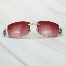 Load image into Gallery viewer, Buffalo Horn Sunglasses Men for Fishing Designer Diamond Sunglasses Women Gafas De Sol Hombre Luxury Rimless Shades For Women