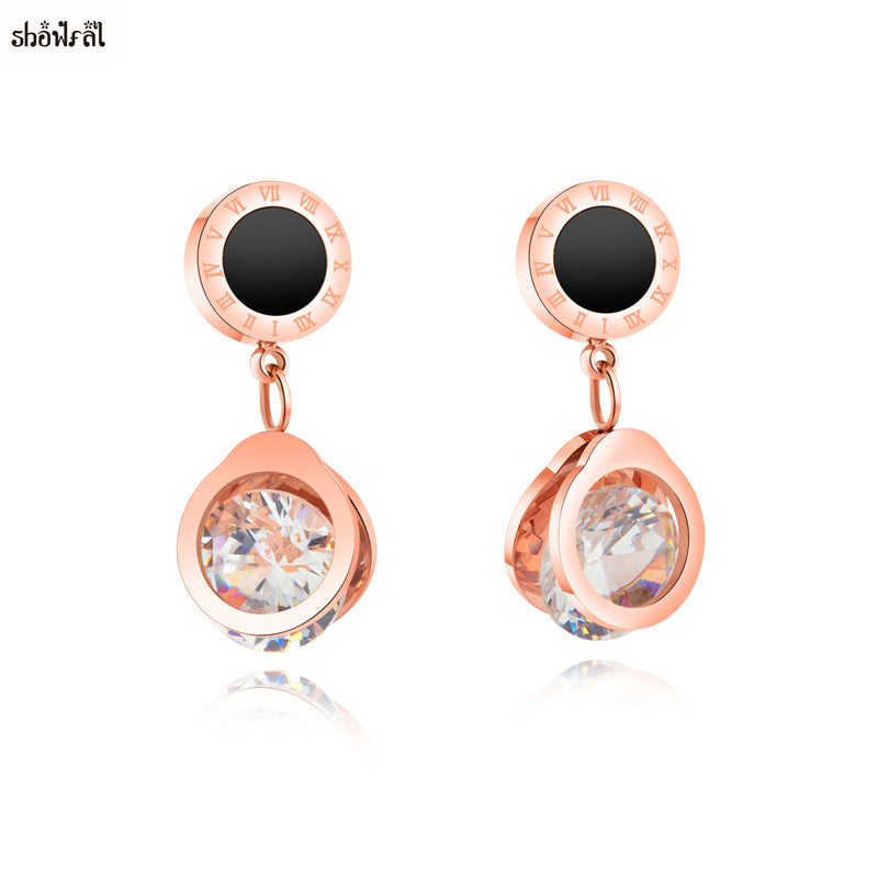 Bulgaria Jewelry Round Drop Earrings Crystal Austriaco Big Vintage Crystal Fashion Drop Earing Women Black Acrylic Earrings 2018