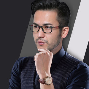 Business Glasses Frame Rectangular Spectacles Men Optical Prescription Eyeglasses Frame Casual Male Eyewear