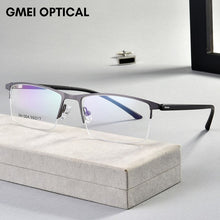Carica l&#39;immagine nel visualizzatore di Gallery, Business Half Rim Men Glasses Frame Metal Alloy Eyeglasses Cool Optical Eyewear Man Spectacles Prescription Frames