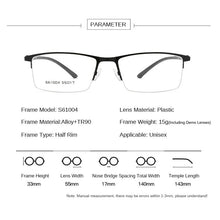 Carica l&#39;immagine nel visualizzatore di Gallery, Business Half Rim Men Glasses Frame Metal Alloy Eyeglasses Cool Optical Eyewear Man Spectacles Prescription Frames