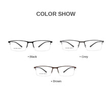 Carica l&#39;immagine nel visualizzatore di Gallery, Business Half Rim Men Glasses Frame Metal Alloy Eyeglasses Cool Optical Eyewear Man Spectacles Prescription Frames