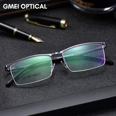 Business Men Browline Half Rim Glasses Frame Metal Alloy Eyeglasses Optical Eyewear Men's Spectacles Prescription Frames