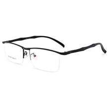 Load image into Gallery viewer, Business Men Browline Half Rim Glasses Frame Metal Alloy Eyeglasses Optical Eyewear Men&#39;s Spectacles Prescription Frames