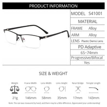 Load image into Gallery viewer, Business Men Semi Frameless Glasses Frame Titanium Alloy S41001 Classic Male&#39;s Spectacles Prescription Frames With Spring Hinge