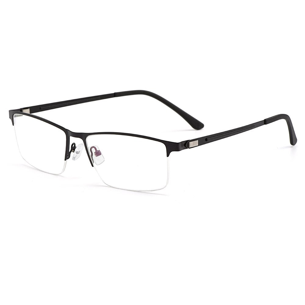 Business Men Semi Frameless Glasses Frame Titanium Alloy S41001 Classic Male's Spectacles Prescription Frames With Spring Hinge