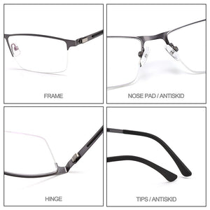 Business Men Semi Frameless Glasses Frame Titanium Alloy S41001 Classic Male's Spectacles Prescription Frames With Spring Hinge