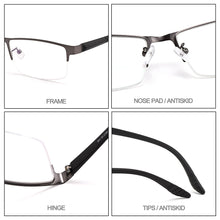 Carica l&#39;immagine nel visualizzatore di Gallery, Montature per occhiali da uomo d&#39;affari semi frameless in lega di titanio Big Face Adatto S61012 Montatura per occhiali da vista classica da uomo 