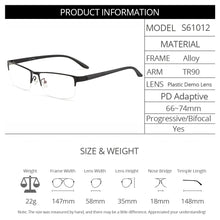 Carica l&#39;immagine nel visualizzatore di Gallery, Montature per occhiali da uomo d&#39;affari semi frameless in lega di titanio Big Face Adatto S61012 Montatura per occhiali da vista classica da uomo 