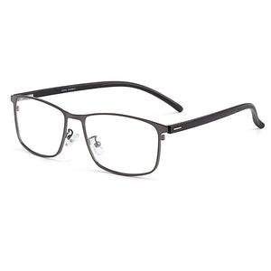 Business Men Titanium Alloy Full Rim Glasses Frame S61003 For Male's Prescription Spectacles Eyewear With Flexible Temples Legs