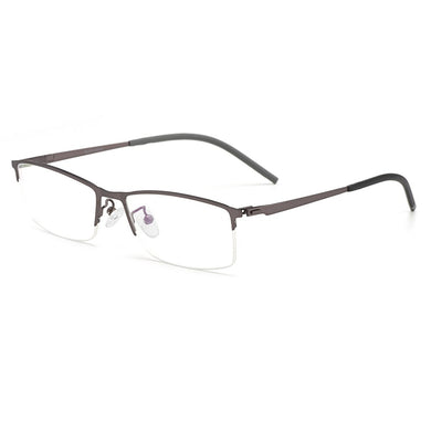 Business Men Titanium Alloy Semi Frameless Glasses Frame S6607 Classic Women Spectacles Prescription Frames With Spring Hinges
