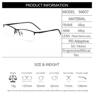 Business Men Titanium Alloy Semi Frameless Glasses Frame S6607 Classic Women Spectacles Prescription Frames With Spring Hinges
