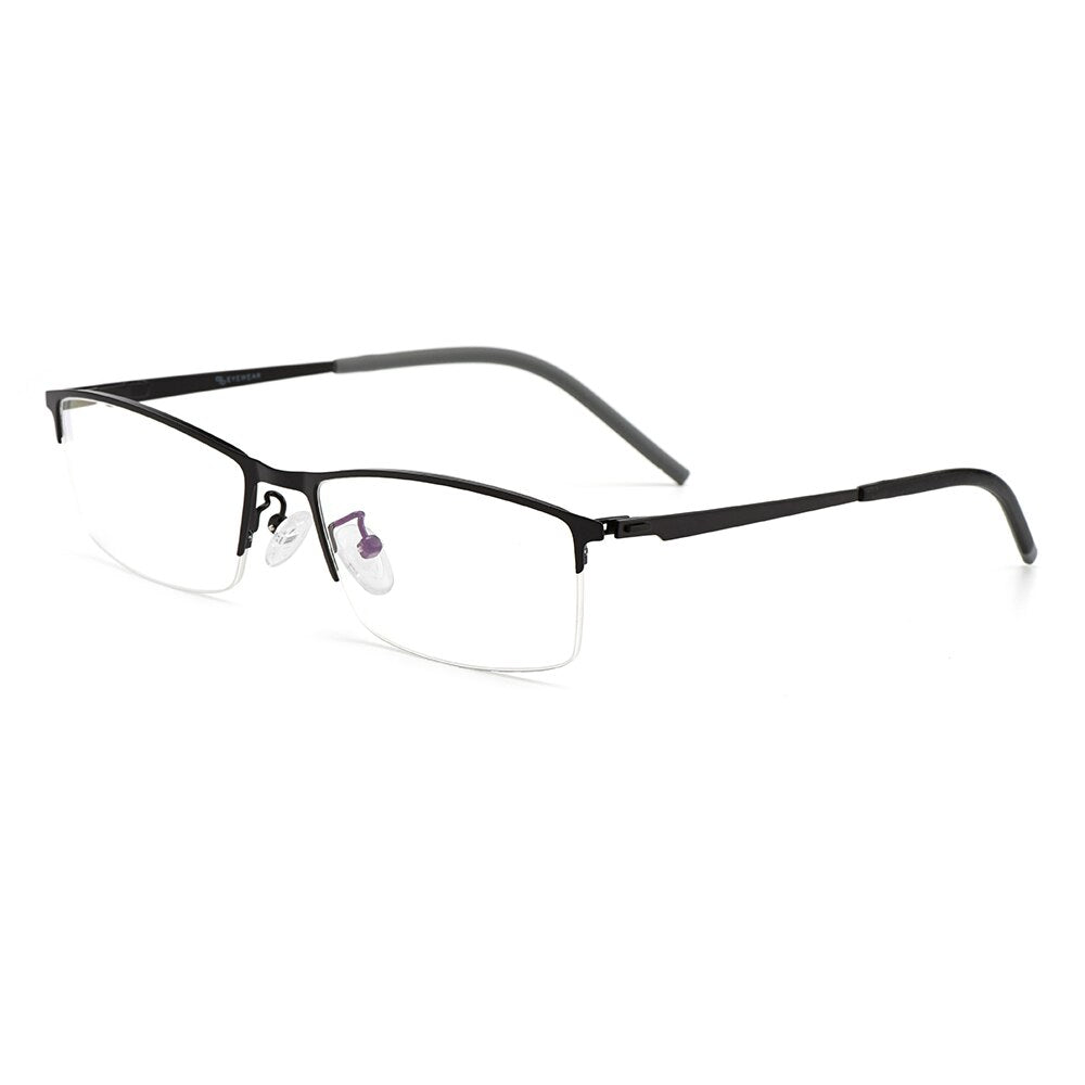 Business Men Titanium Alloy Semi Frameless Glasses Frame S6607 Classic Women Spectacles Prescription Frames With Spring Hinges