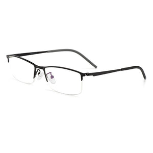 Business Men Titanium Alloy Semi Frameless Glasses Frame S6607 Classic Women Spectacles Prescription Frames With Spring Hinges