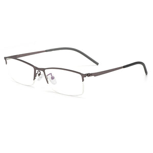 Business Men Titanium Alloy Semi Frameless Glasses Frame S6607 Classic Women Spectacles Prescription Frames With Spring Hinges