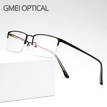 Carica l&#39;immagine nel visualizzatore di Gallery, Business Semi Rim Metal Alloy Men Glasses Frame Eyeglasses Brand Designer Optical Eyewear For Man Prescription Spectacles M18046