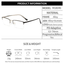Carica l&#39;immagine nel visualizzatore di Gallery, Business Semi Rim Metal Alloy Men Glasses Frame Eyeglasses Brand Designer Optical Eyewear For Man Prescription Spectacles M18046