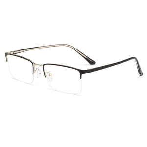 Business Semi Rim Metal Alloy Men Glasses Frame Eyeglasses Brand Designer Optical Eyewear For Man Prescription Spectacles M18046