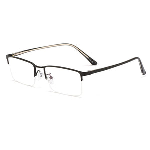 Business Semi Rim Metal Alloy Men Glasses Frame Eyeglasses Brand Designer Optical Eyewear For Man Prescription Spectacles M18046