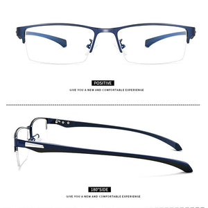 Business Style MEN Titanium Alloy Myopia Glasses ,Male Half Frame Business Resin Lenses Eyeglasses For Prescription  M100