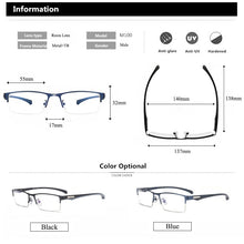 Load image into Gallery viewer, Business Style MEN Titanium Alloy Myopia Glasses ,Male Half Frame Business Resin Lenses Eyeglasses For Prescription  M100