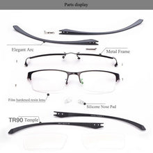 Load image into Gallery viewer, Business Style MEN Titanium Alloy Myopia Glasses ,Male Half Frame Business Resin Lenses Eyeglasses For Prescription  M100