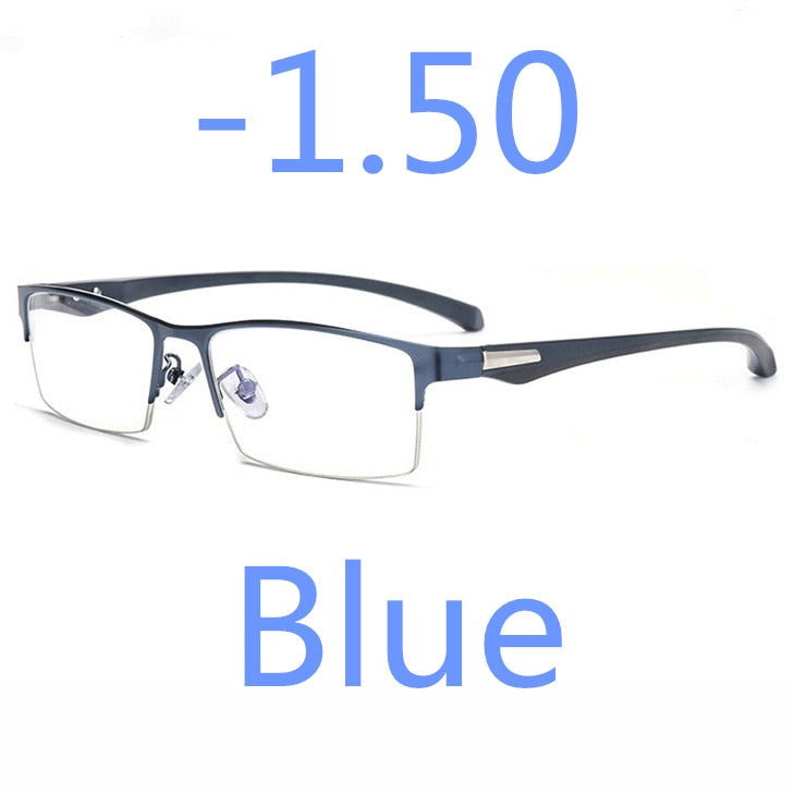 Business Style MEN Titanium Alloy Myopia Glasses ,Male Half Frame Business Resin Lenses Eyeglasses For Prescription  M100