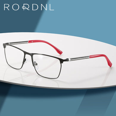 Business Style Optical Glasses Frame Men Myopia Prescription Eyeglasses Frame Male Square Stainless Steel Eyewear Frame Brand