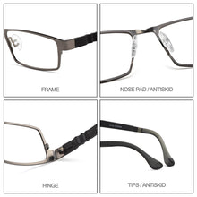 Load image into Gallery viewer, Business Titanium Alloy Full Rim Glasses Frame S6605 For Men&#39;s Prescription Spectacles Eyewear With Flexible TR90 Temples Legs