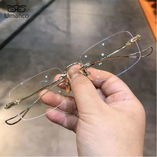 Load image into Gallery viewer, Business Ultralight Rimless Square Reading Glasses for Men Block Blue Light Look Near Presbyopia Eyewear +1.0 +1.5 +2.0 +2.5 +3