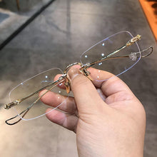 Load image into Gallery viewer, Business Ultralight Rimless Square Reading Glasses for Men Block Blue Light Look Near Presbyopia Eyewear +1.0 +1.5 +2.0 +2.5 +3